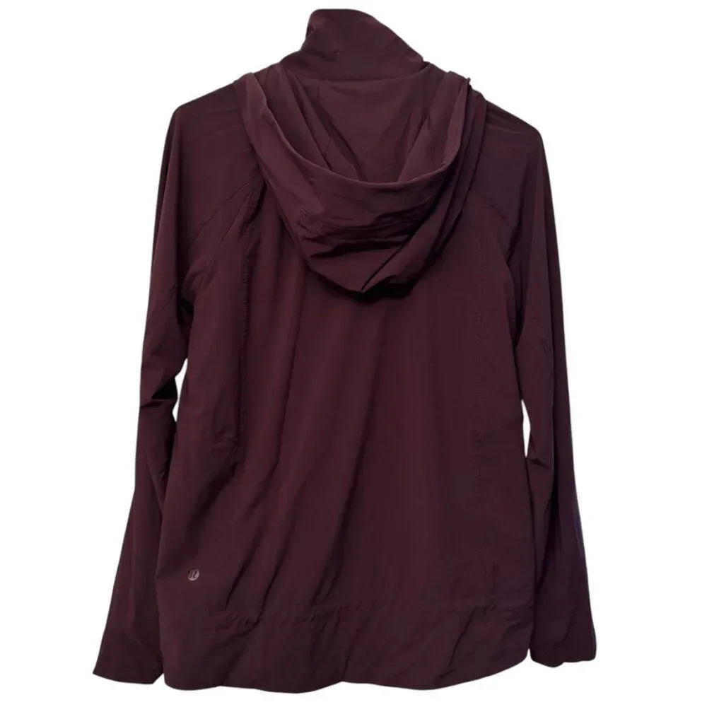 Lululemon Step To It Hooded Jacket in Black Cherry Color Size 4